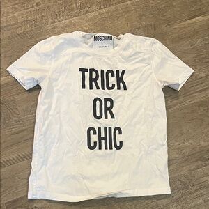 Moschino White Tee with Black Graphic